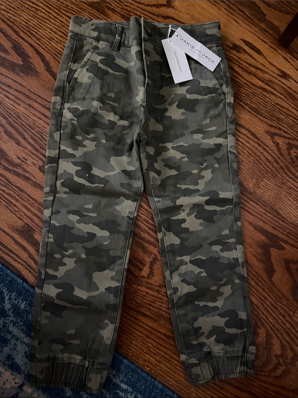 Janie and Jack Kids' Camo Jogger Pants - Olive Green New size 4